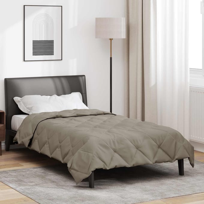 vidaXL Vol jaar dekbed Lichtgrijs 140 x 220 cm Microfiber