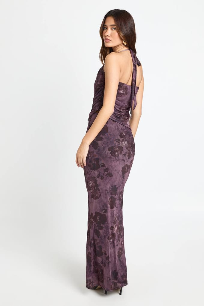 boohoo Dames Maxirok met bloemenprint in mesh | Pink | Maat: 8