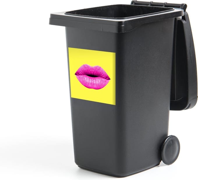 Container sticker Lippen - Roze - Geel - 40x40 cm - Kliko sticker