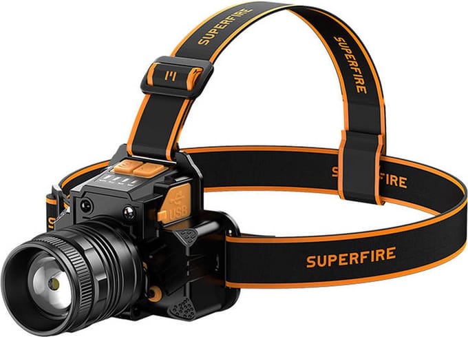 Superfire Headlight HL58 350lm USB