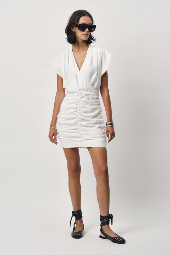 Dante6 Darcy Drapey Dress Milk White Größe: 34 | Minikleider Outlet | Damen | Weiß