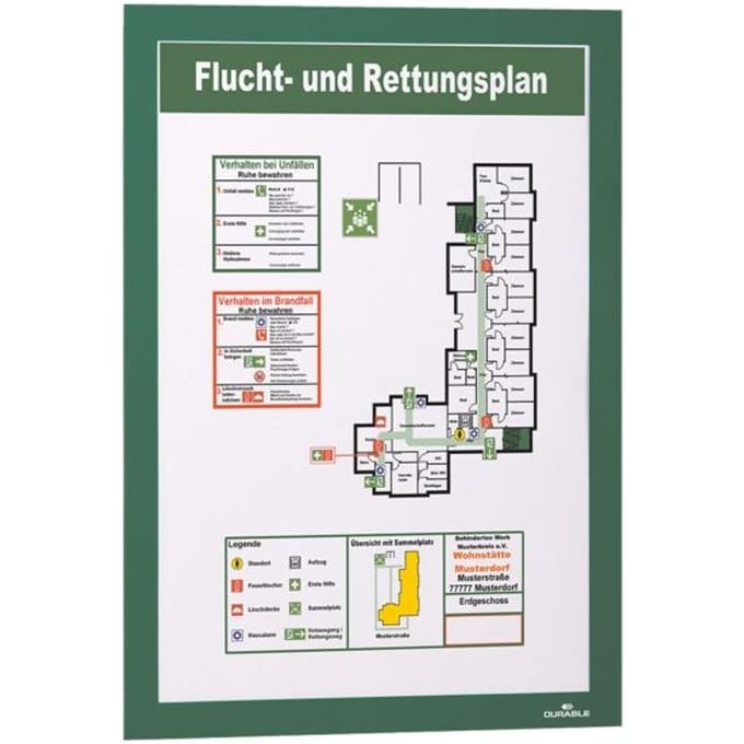 Durable 4872-05 Duraframe A4 Infoframe, zelfklevend DIN A4 Groen (b x h) 236 mm x 322 mm 1 stuk(s)