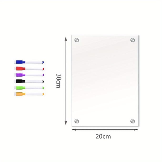 Magnetisch Transparant Acryl Weekplan Memobord Krasbaar Magnetisch Koelkaststicker S white