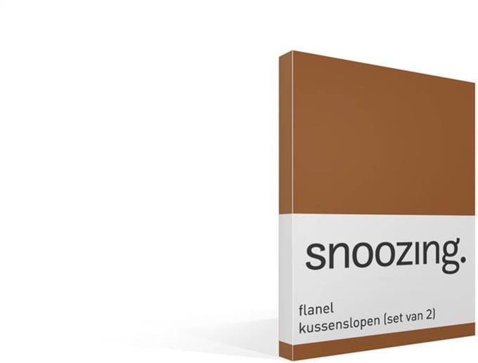 Snoozing flanel kussenslopen (set van 2) - Flanel - 50x70 cm - Terra