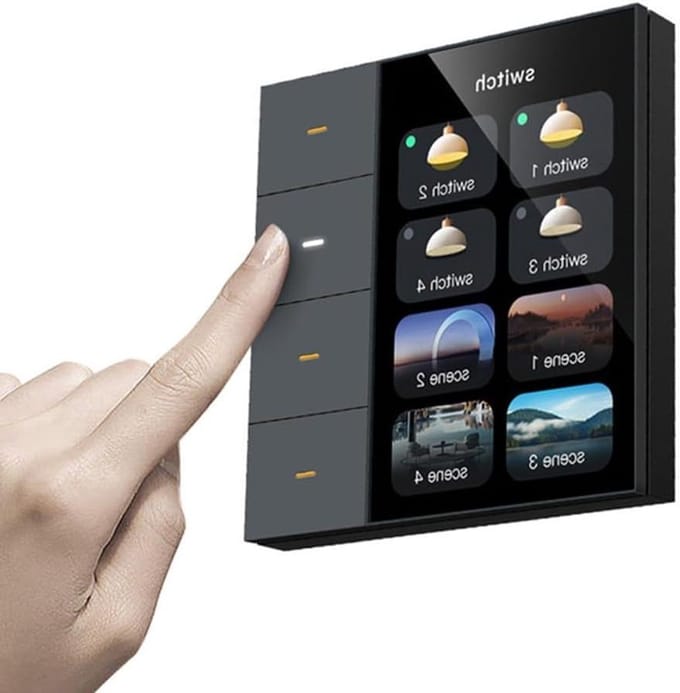 Slimme Wandschakelaar - Touchscreen Bediening - Huisautomatisering - Radarsensor Geïntegreerd - 4 Groepen - Zoals Afgebeeld