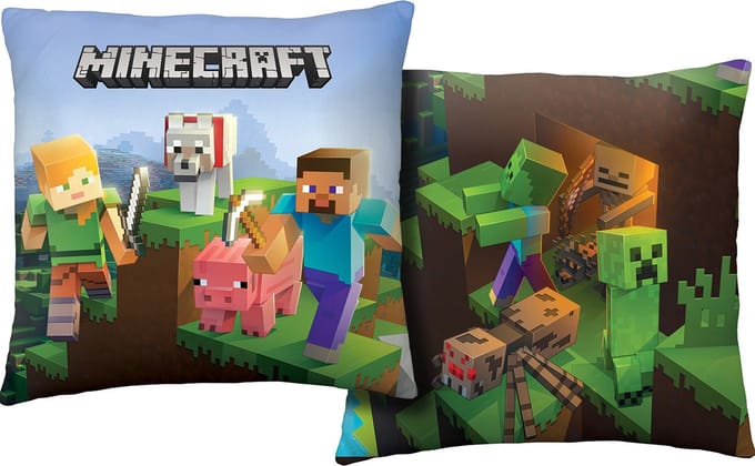 Minecraft Kussen Build- 40 x 40 cm - Polyester
