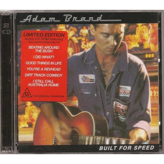 CD ADAM BRAND - Built for Speed+Bonus Disc  334855 Compass Bros.,  2002 Australië Country Gebruikt red