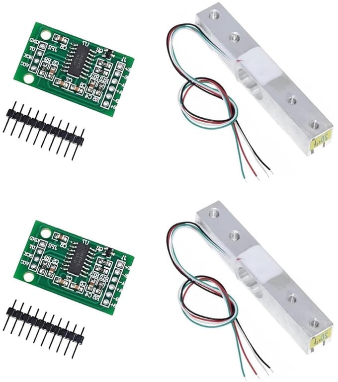 Set van 2 Digitale Weegcellen met HX711 Module voor Arduino - 5/10/20 kg Gewichtssensoren voor DIY Projecten