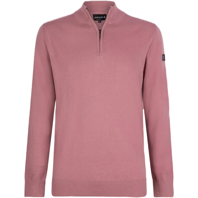 Presly & Sun Trui Lewis Zip Knitted Pullover  Roze