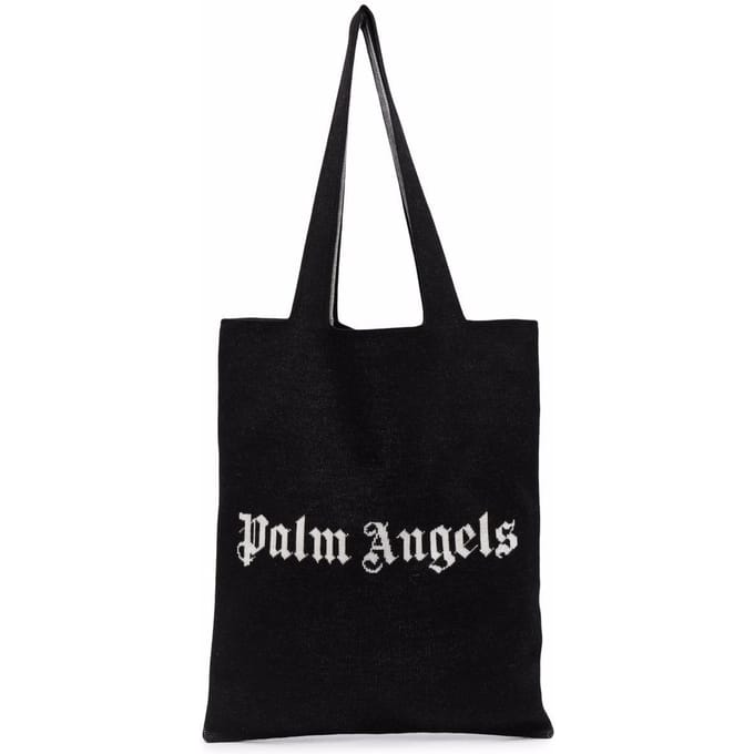 Gebreide shopper met logo draagtas