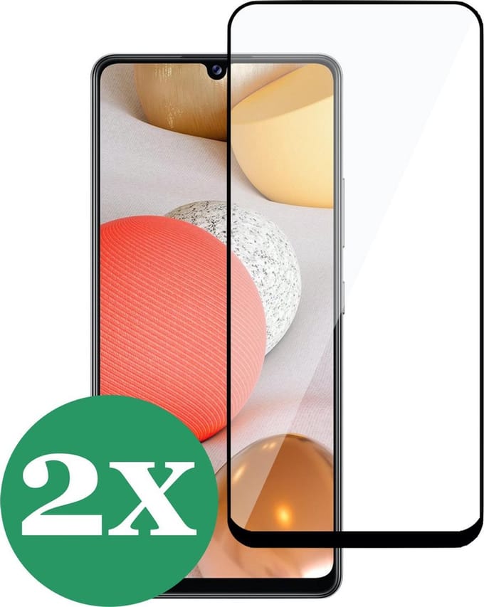 Screenprotector geschikt voor Samsung Galaxy A42 - Full Screen Protector Glas - 2 Stuks