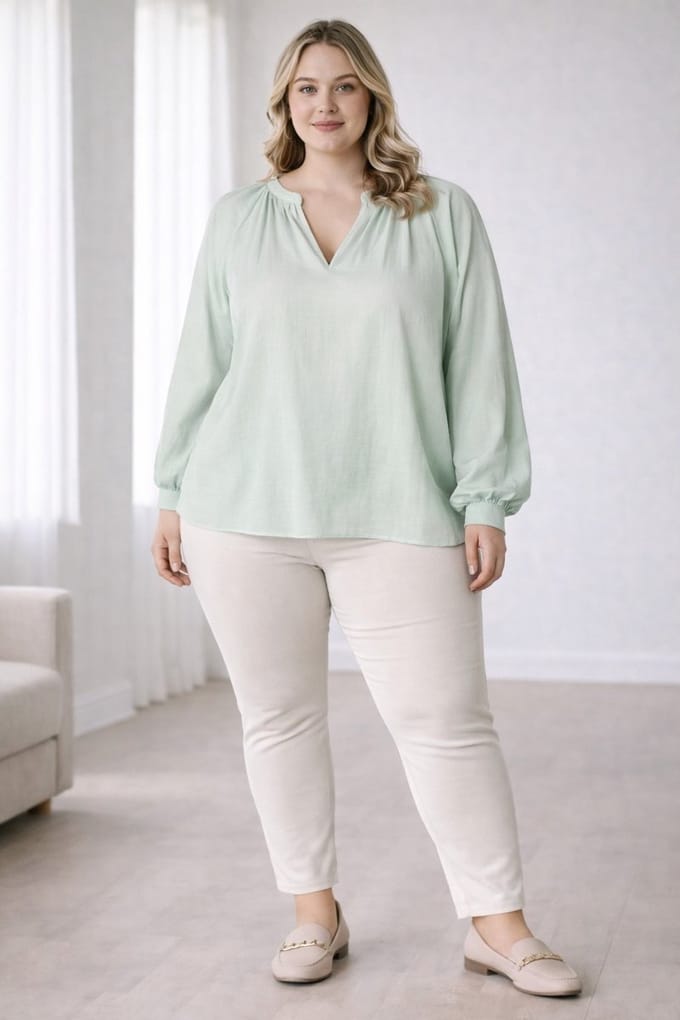 YEST CURVE YESTCurvewendel Tops - Pastel Green - maat X-0(44)