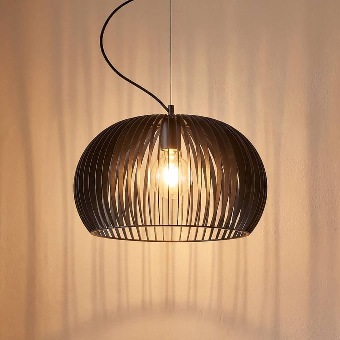 Lindby - hanglamp - 1licht - Metaal - H: 29 cm - E27 - zwart