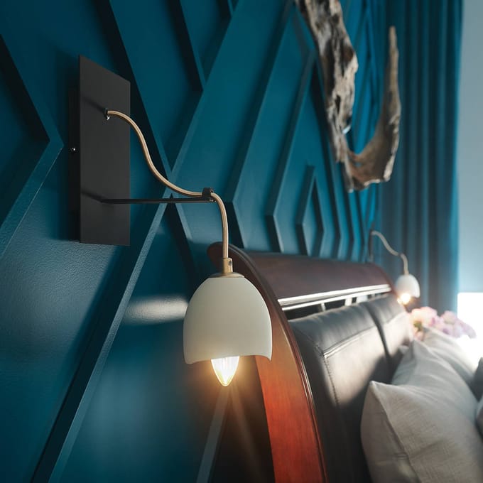 Lisa McDennon by Hinkley LED Wandlamp Nula | 1X E14 Max 40W | Shell White & Luxe Gold