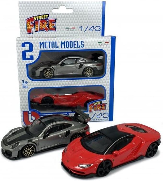 Bburago Lamborghini Centenario, Porsche 911 GT - set 2 auto's schaal 1:43