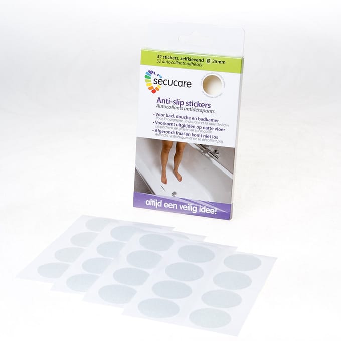 SecuCare Antislip sticker (32 stuks) - rond transparant (bad / douche / badkamer) - 8040.000.01