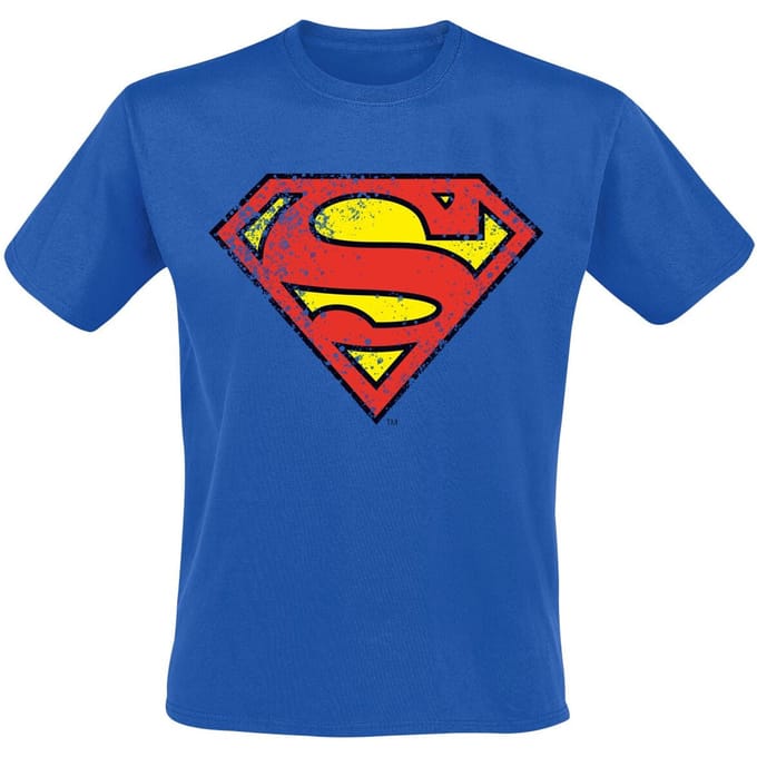 Superman T-shirt - Crest - L tot 5XL - voor Mannen - blauw