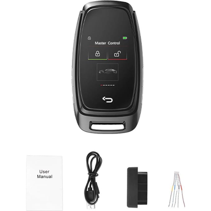 Auto Intelligente Sleutel met LCD Touchscreen Comfort Access Keyless Entry Contactloze Afstandsbediening Deur black