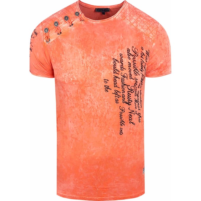 T-shirt met prints, gewassen met zuur