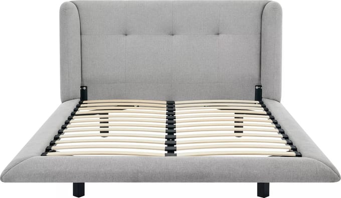 Vente-unique Bedframe stof lichtgrijs 140 x 190 cm