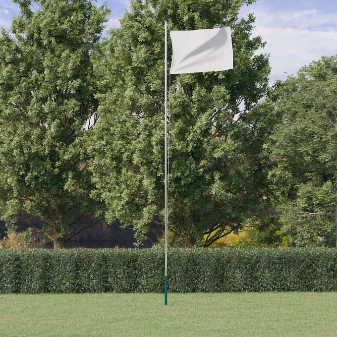 vidaXL - Vlaggenmast - deelbaar - 6,08 - m - aluminium - zilverkleurig