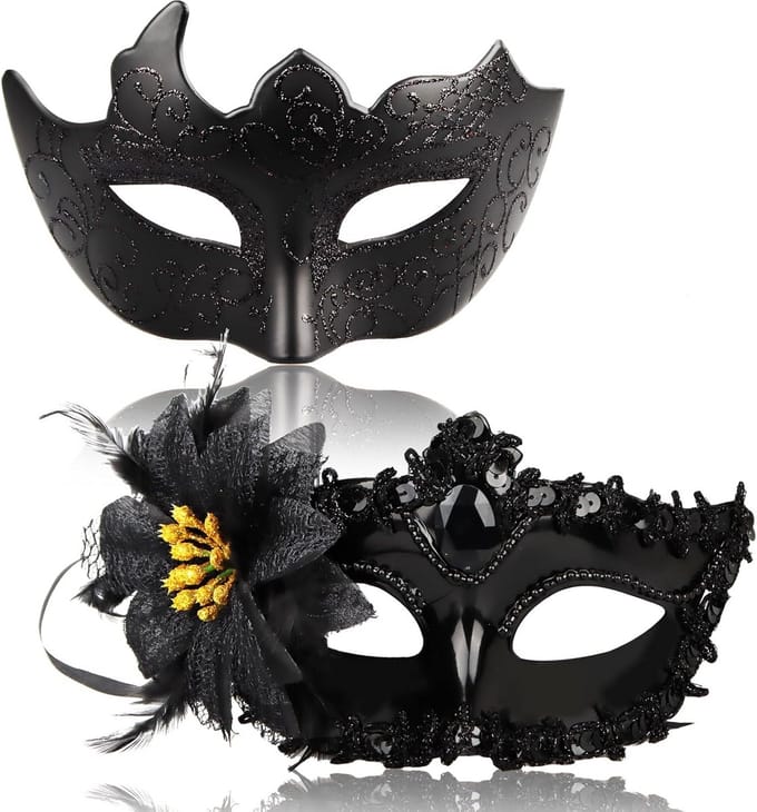Maskerade Masker Zwart Venetiaans Carnaval Kostuum Unisex