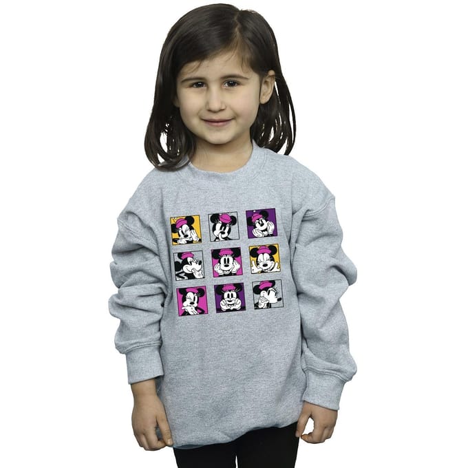 Disney Meisjes Minnie Mouse Vierkantjes Sweatshirt (Sportgrijs)