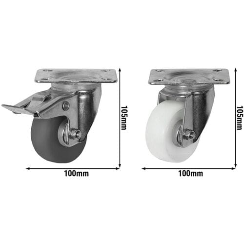 GGM Gastro Rollensatz für Eistheken Serie ETI & ESIA Zilver / Zwart / Wit