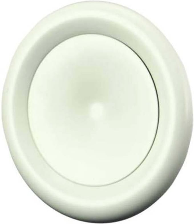 Ventilatie toevoer ventiel metaal Ø100 mm RAL 9010 met montagebus - DVS-P100