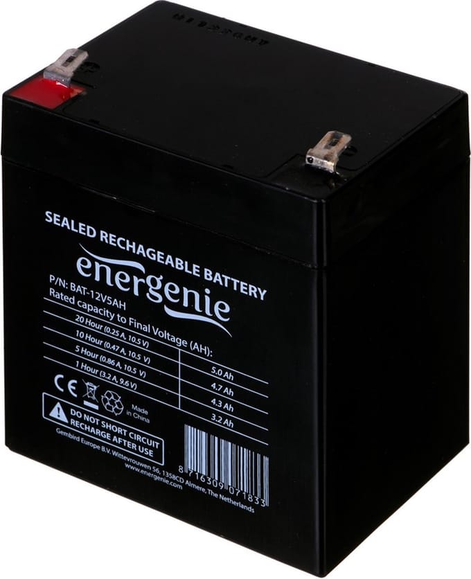 Gembird BAT-12V5AH - UPS Batterij - Lead Acid - 5 Ah