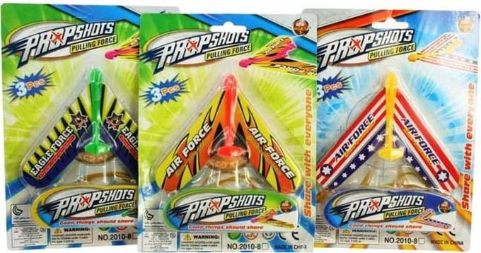 3Pcs. Shooting Planes On Card 3-Ass.