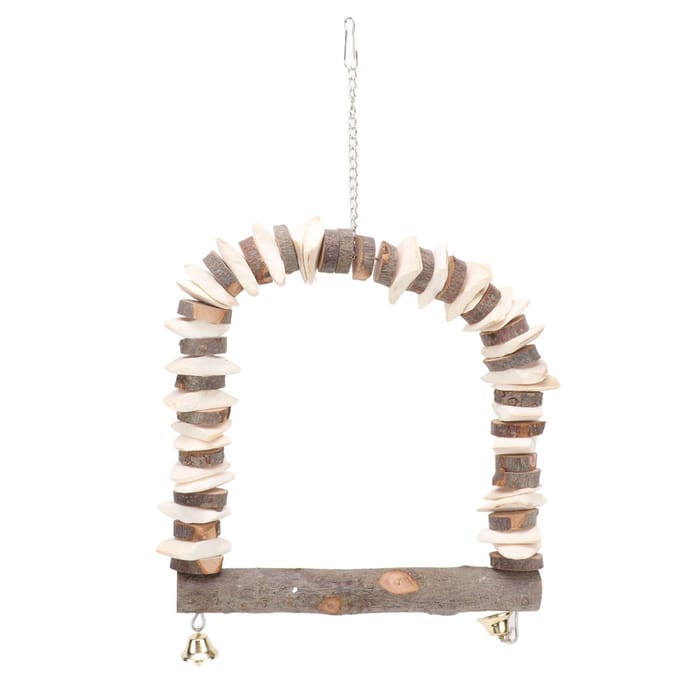 Jouet Balançoire pour Oiseaux Balançoire Suspendue Perchoir Support pour Petites Perruches Perroquets Oiseaux et CacatoèsL L white
