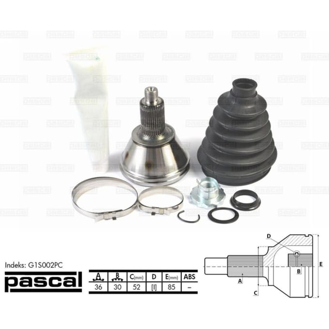 Homokineet reparatie set, aandrijfas PASCAL G1S002PC