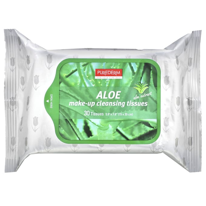 Make-up Reinigingsdoekjes, Aloë, 30 Doekjes green