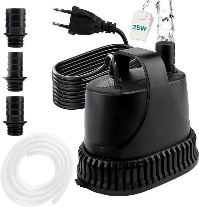 HEZIVO® Regentonpomp - Bewateringspomp Regenton - Tuinpomp - Dompelpomp - 25 W - 2500 l/u