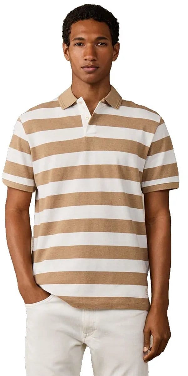 Hackett Hm5600186 Korte Mouw Poloshirt Beige,Bruin M Man