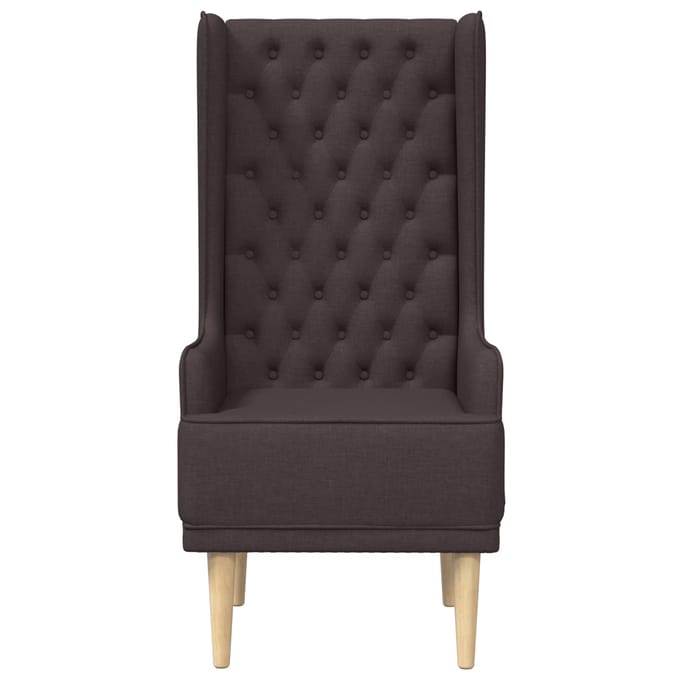 vidaXL - Gecapitonneerde - stoel - met - hoge - rugleuning - Donkerbruin - Stof