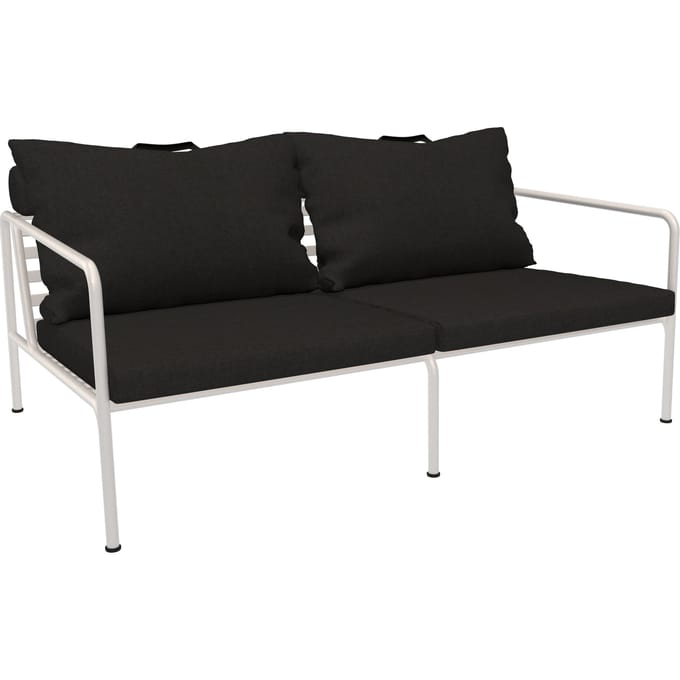HOUE AVON Loungebank Muted White - Sunbrella Heritage - Char