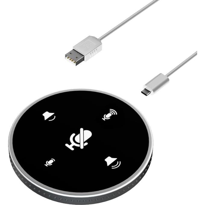 Desktop USB-conferentieluidspreker Microfoon Ingebouwde luidspreker 360 graden omnidirectionele pc-computer zwart