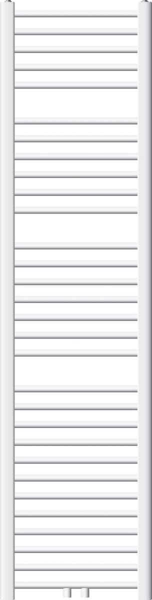 Badkamer radiator middenaansluiting 400x1800 mm wit gebogen incl. montagemateriaal LuxeBath