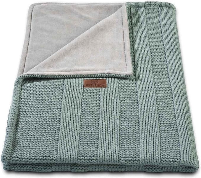 Baby's Only Gebreide ledikantdeken chenille - Baby deken Robust Rib - Stonegreen
