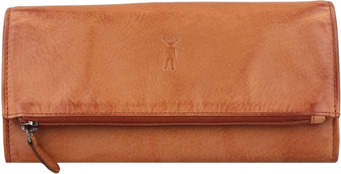 Jack Kinsky Nelson Portemonnee RFID Leer 19 cm - Dames - Horizontaal - cognac