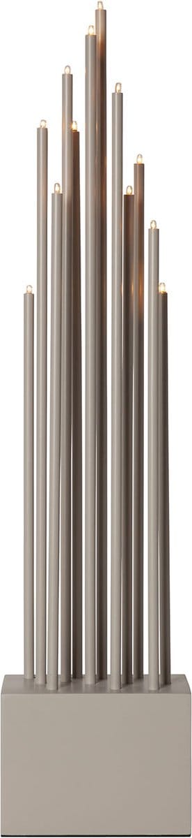 Star Trading kandelaar Buzz, beige, metaal, 12-pits, hout, 65,5cm