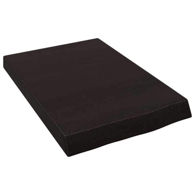 vidaXL - Wastafelblad - 40x60x(2-6) - cm - behandeld - massief - hout - donkerbruin