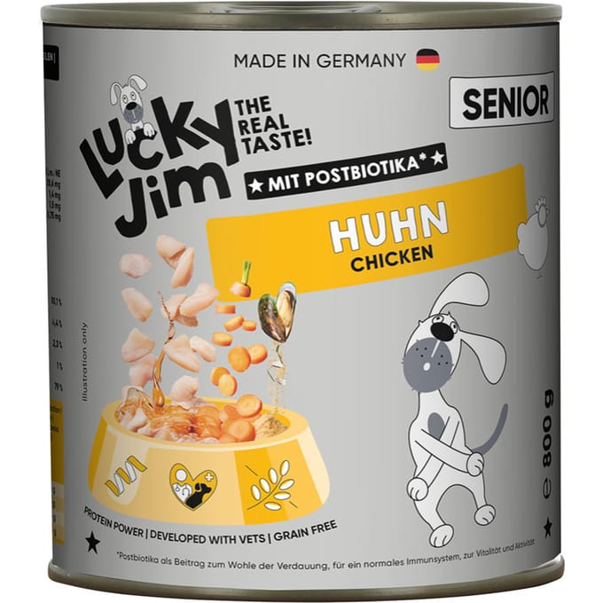 6x800g Lucky Jim Senior Kip natvoer voor honden