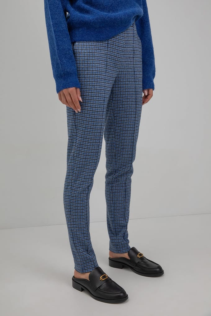 Josephine & Co Tao Pants Navy Check Maat: 36 | Pantalons Outlet | Dames | Blauw