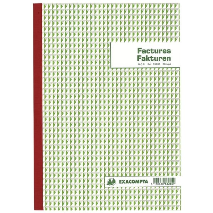 Exacompta factuurboek formaat 21 x 297 cm tweetalig tripli (50 x 3 vel)