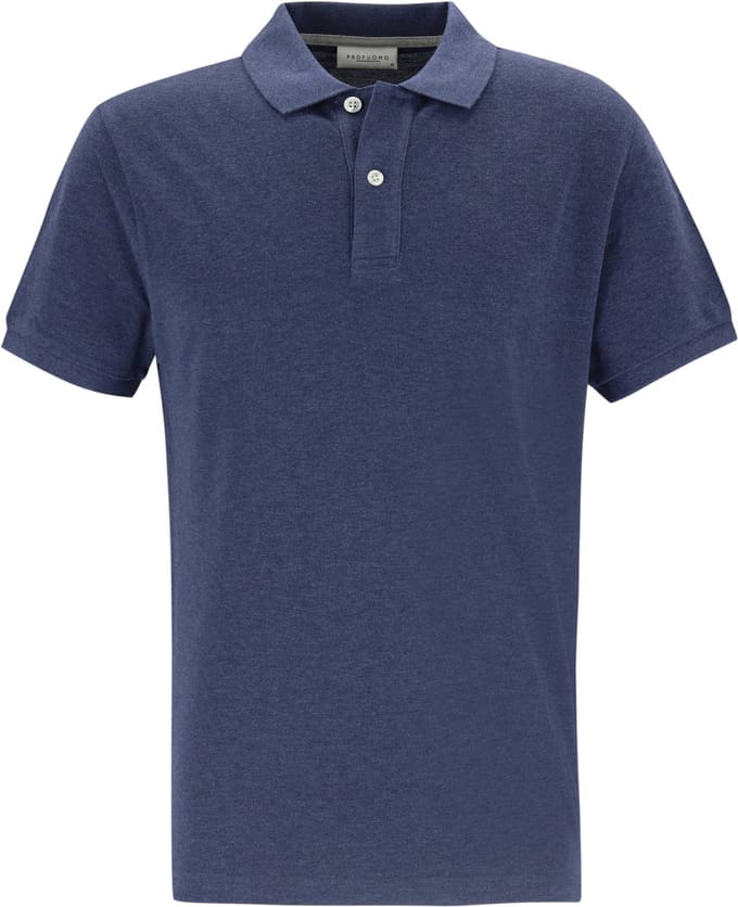 Profuomo Piqué Poloshirt Melange Indigo - Maat M - Heren