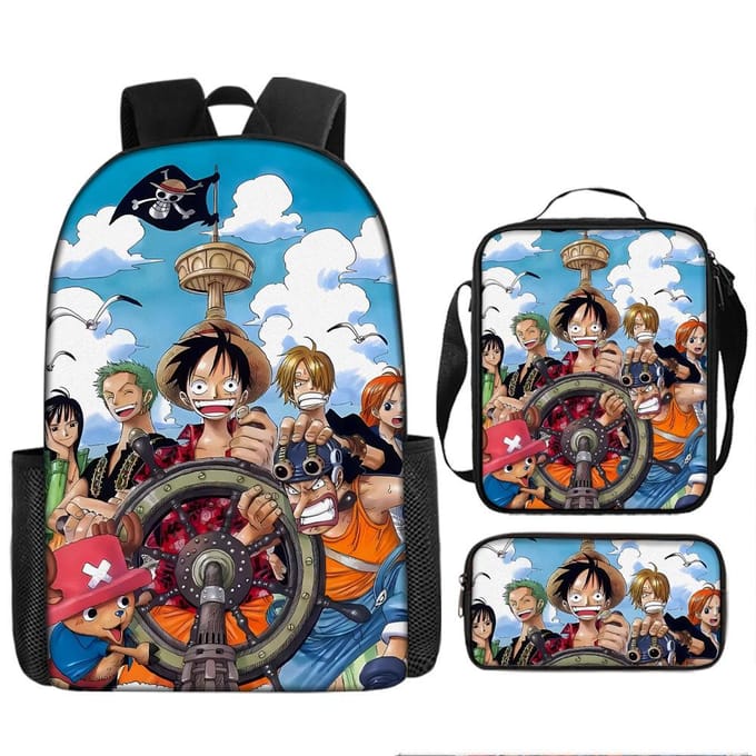 One Piece One Piece Schooltas Luffinica Zeekoning Student Schooltas Rugzak Set Three piece set