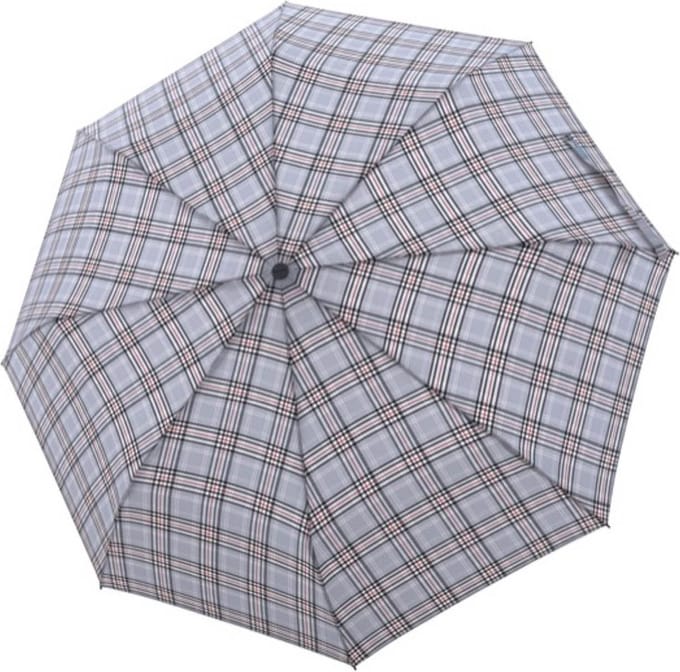 doppler paraplu Carbonsteel Duomatic Magic Karo Grey grijs veelkleurig